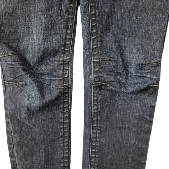 𝅺TALL Long Size 9 Straight Skinny Low Rise Dark Denim Wash Stretch Jean - Picture 7 of 12